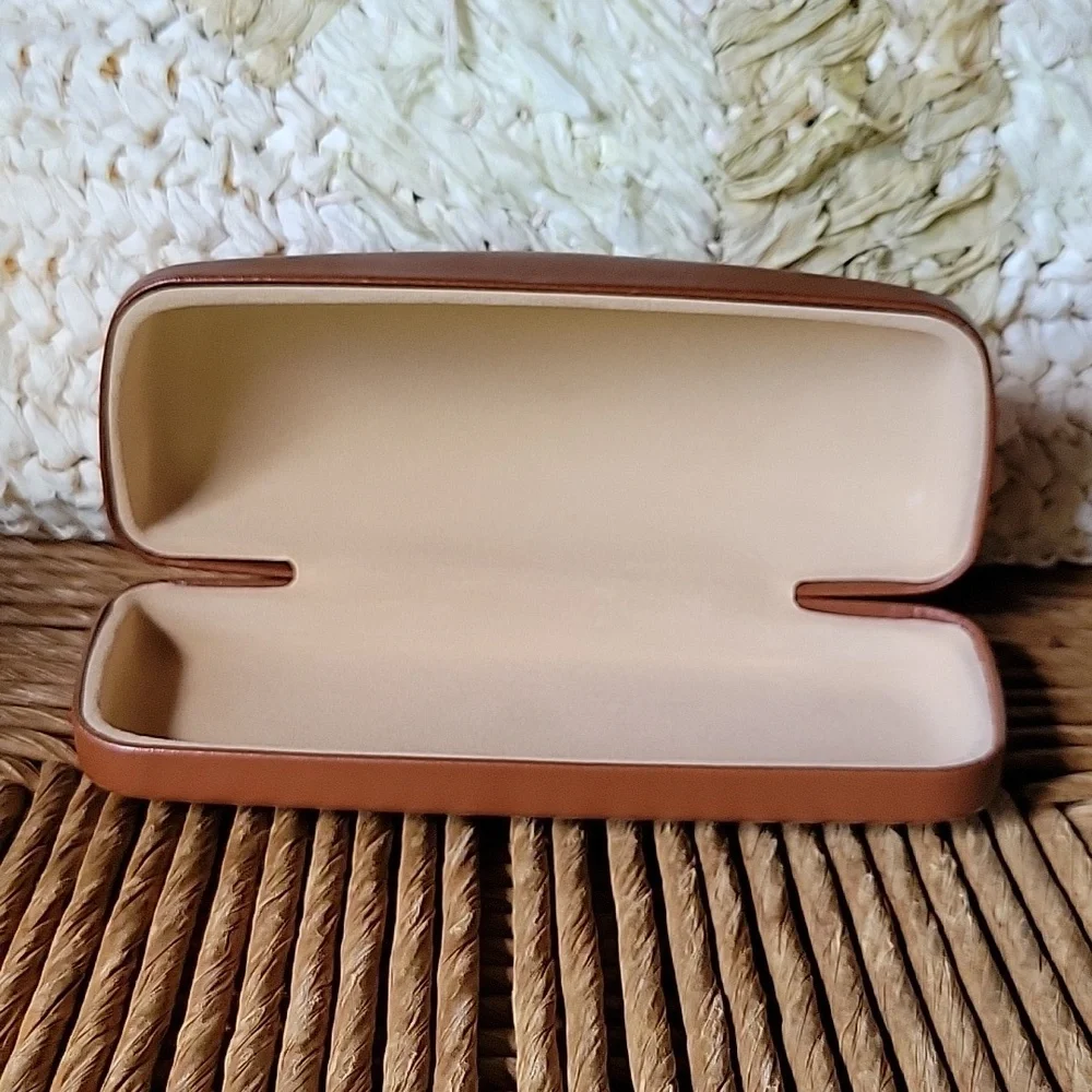 Longchamp Paris, brown hard eyeglass/sunglass case